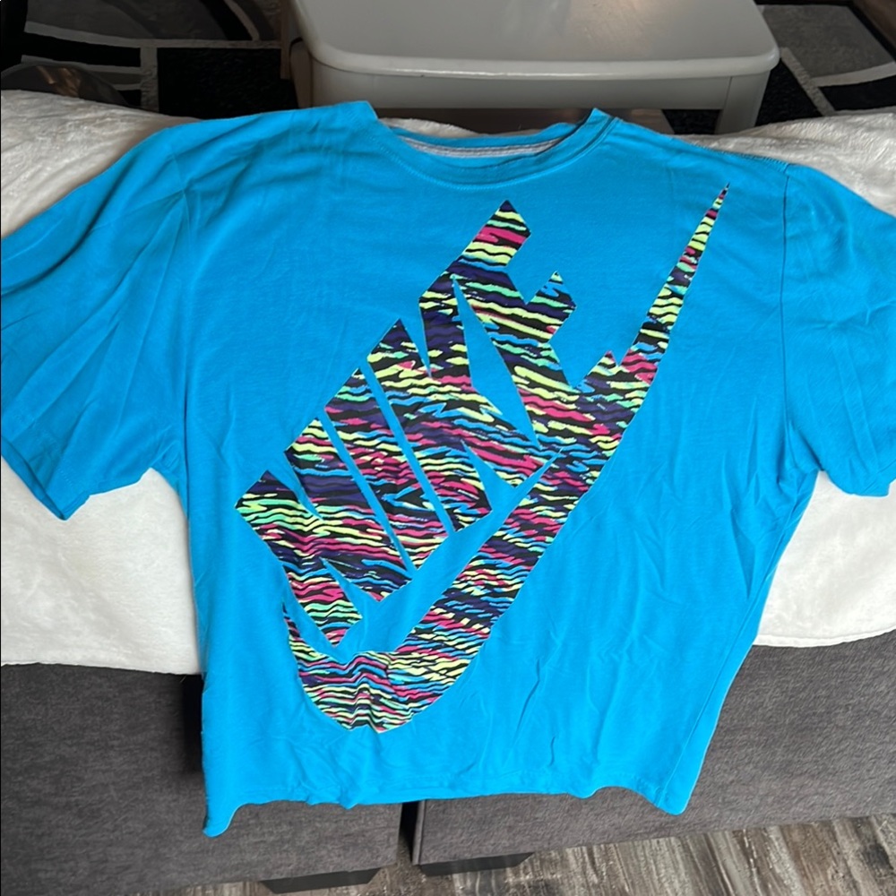 Nike Multicolor Logo Blue Tee